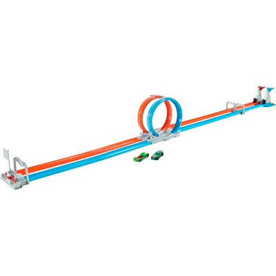 Автотрек Двойная Мертвая петля 2 машинки Hot Wheels GFH85 1